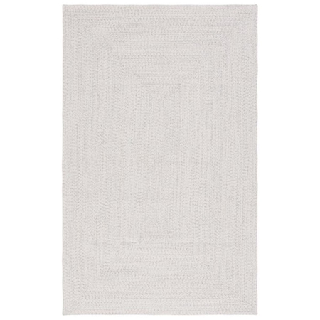 Safavieh 4 x 4 ft. Braided Round Hand Woven Rug; Ivory & Light Grey BRA201A-4R